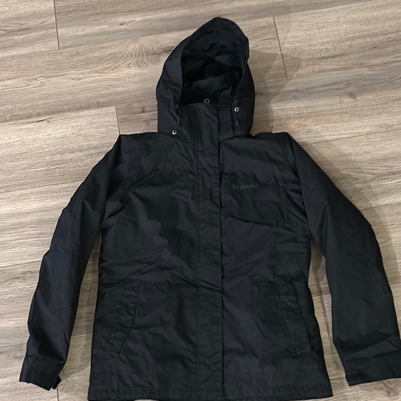 Columbia Black Hooded Jacket ladies very nice warm coat 2 in 1 very nice jacket - Picture 5 of 5